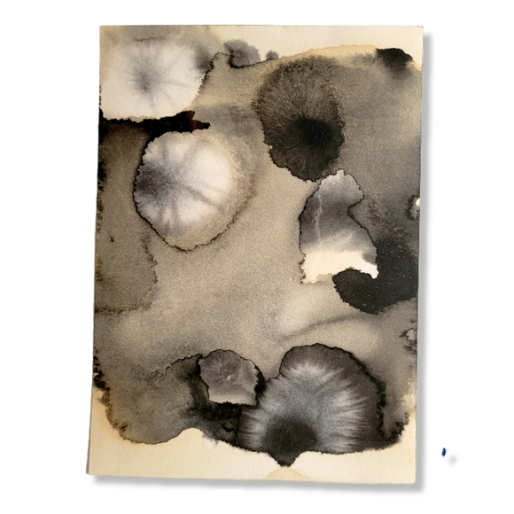 Abstract Art on Watercolor Paper. Series of 4, Original Suminagashi Sumi Ink - Picture 4 of 5